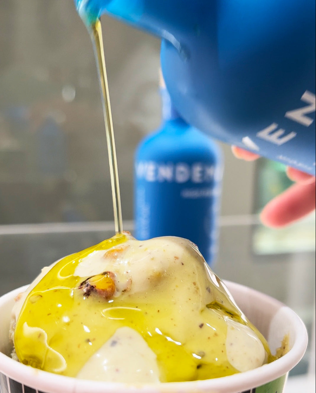 Pair your Vendema High Phenolic Extra Virgin Olive Oil with your ice cream.